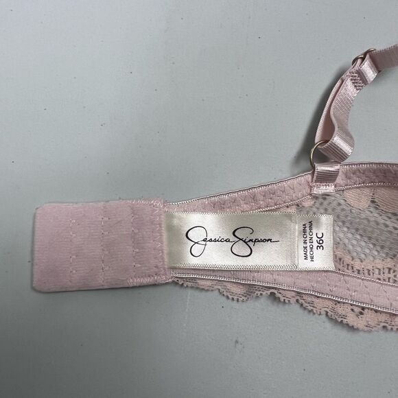 Jessica Simpson Bra Gray Padded Underwire Adjustable Clasp Back 36C - Picture 3 of 6